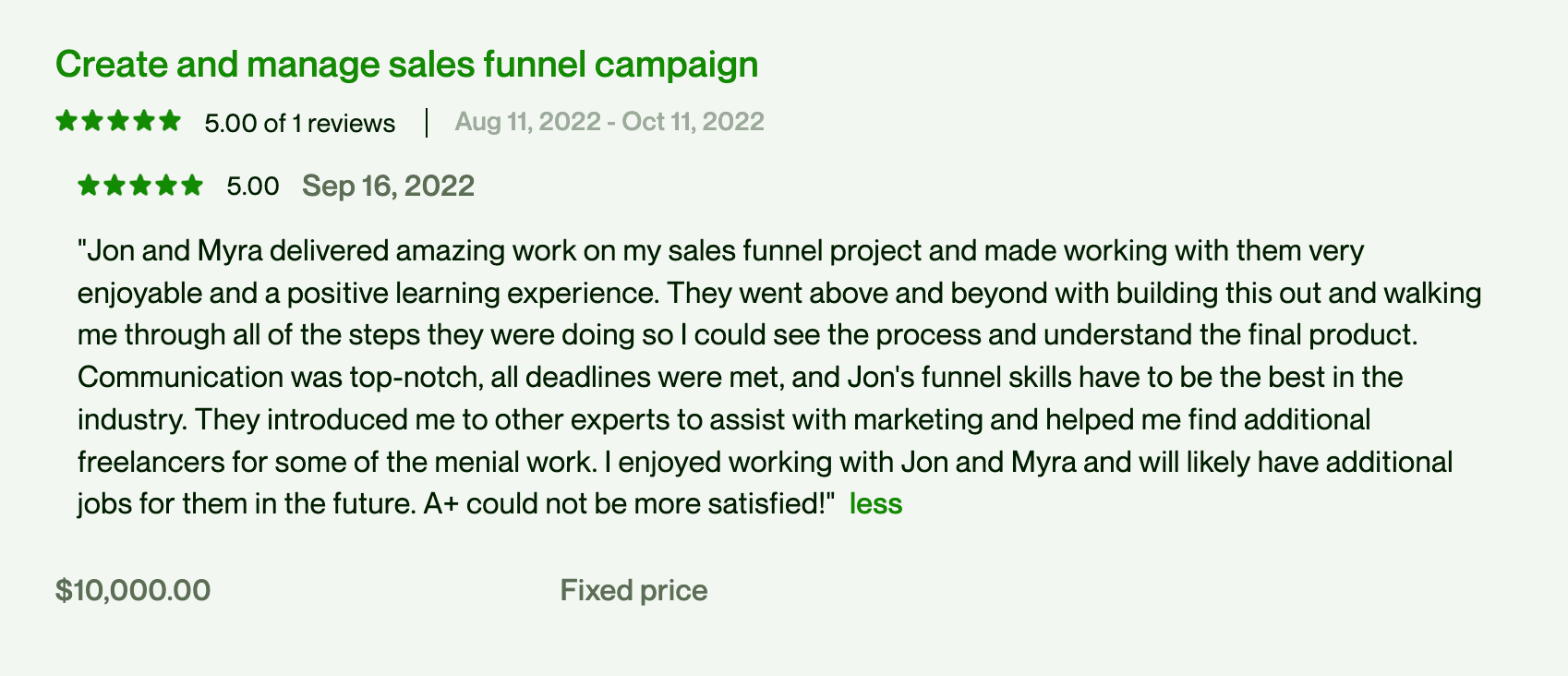 Client Testimonial