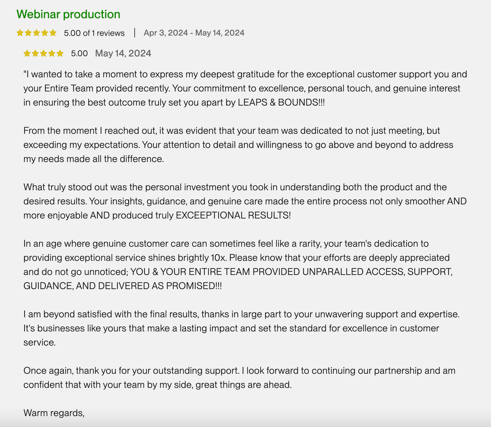 Client Testimonial