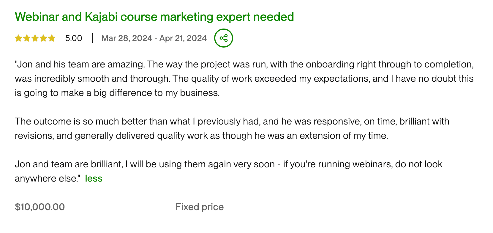 Client Testimonial