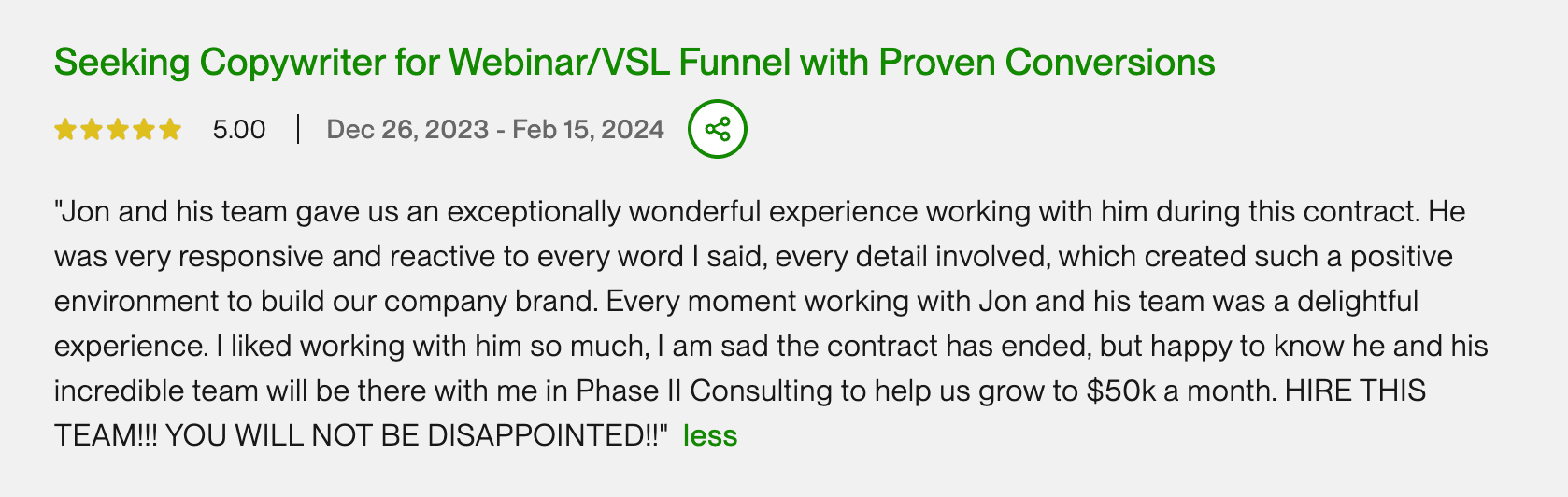 Client Testimonial
