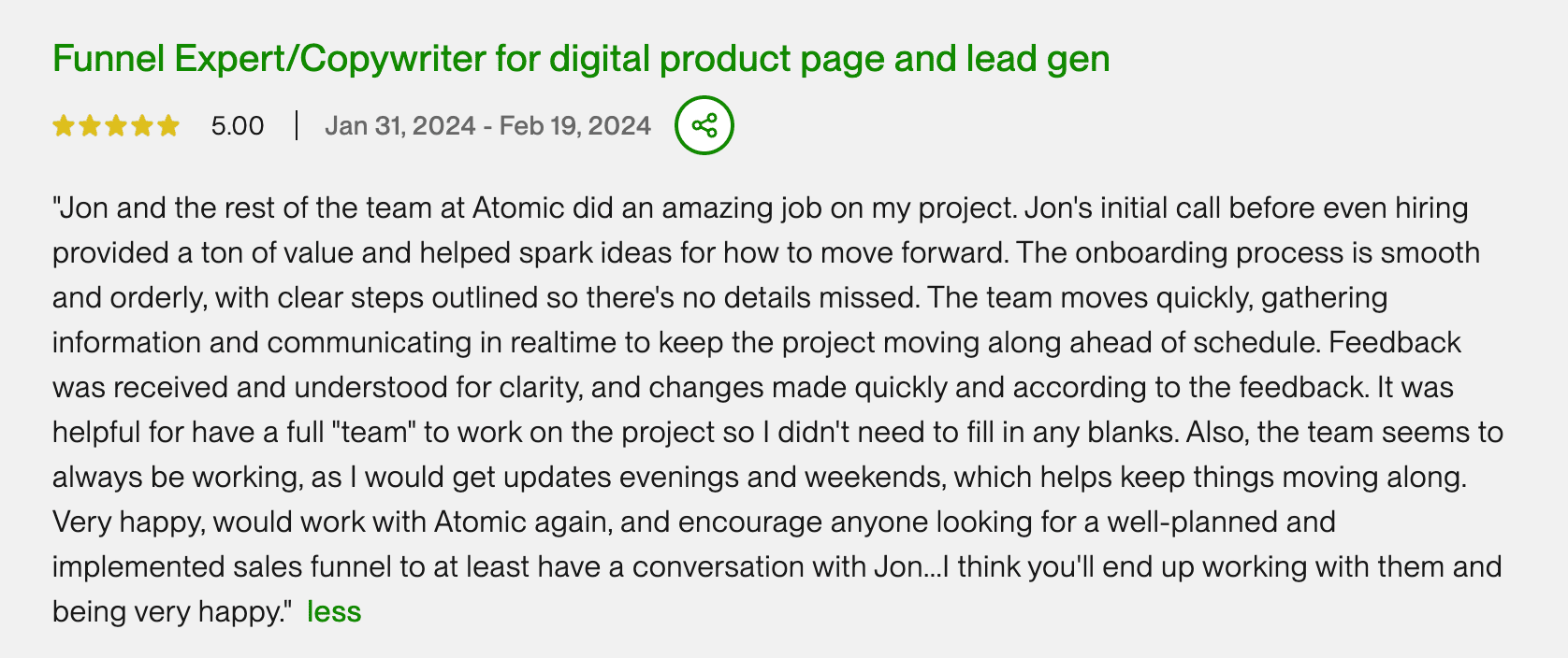 Client Testimonial