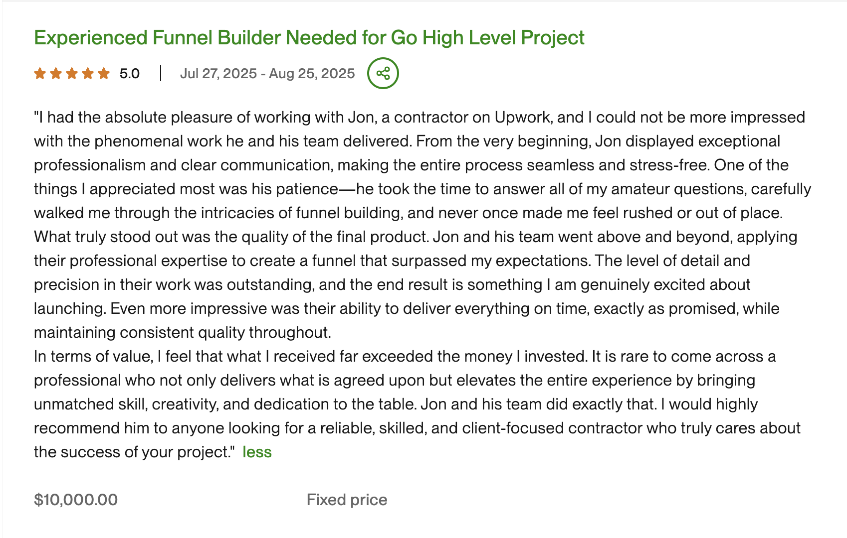 Client Testimonial