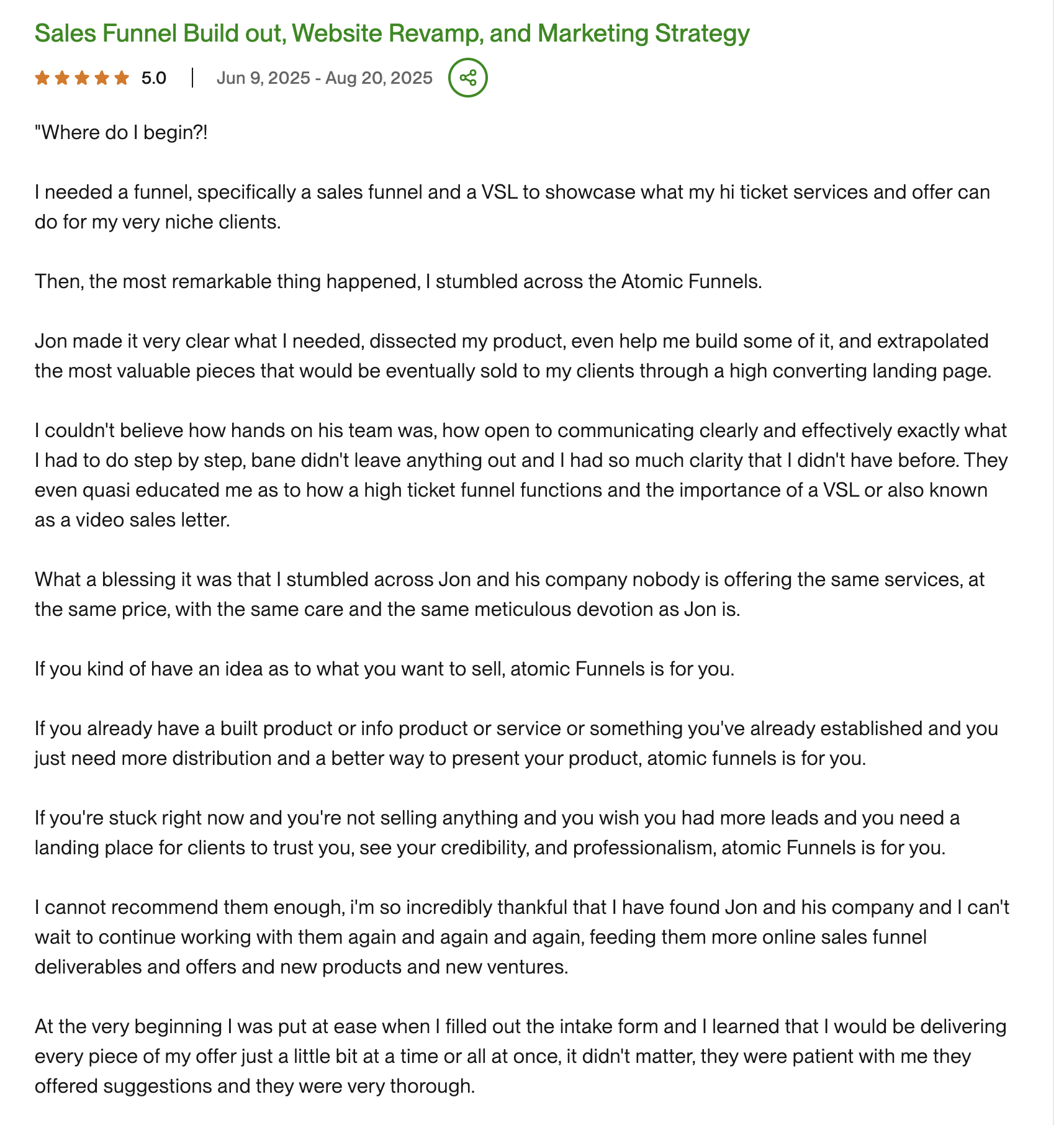 Client Testimonial