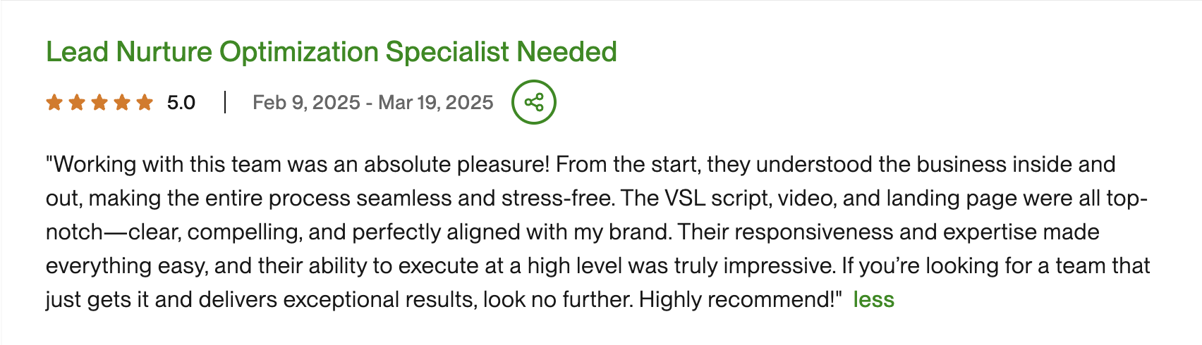 Client Testimonial