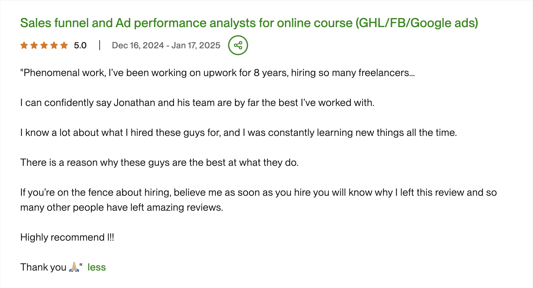Client Testimonial