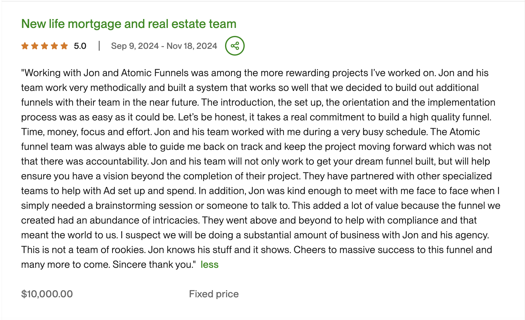 Client Testimonial