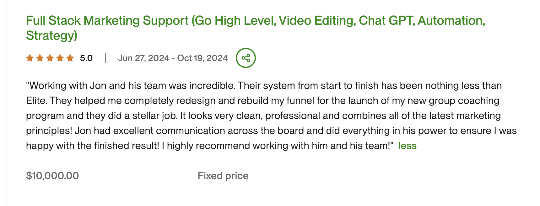 Client Testimonial