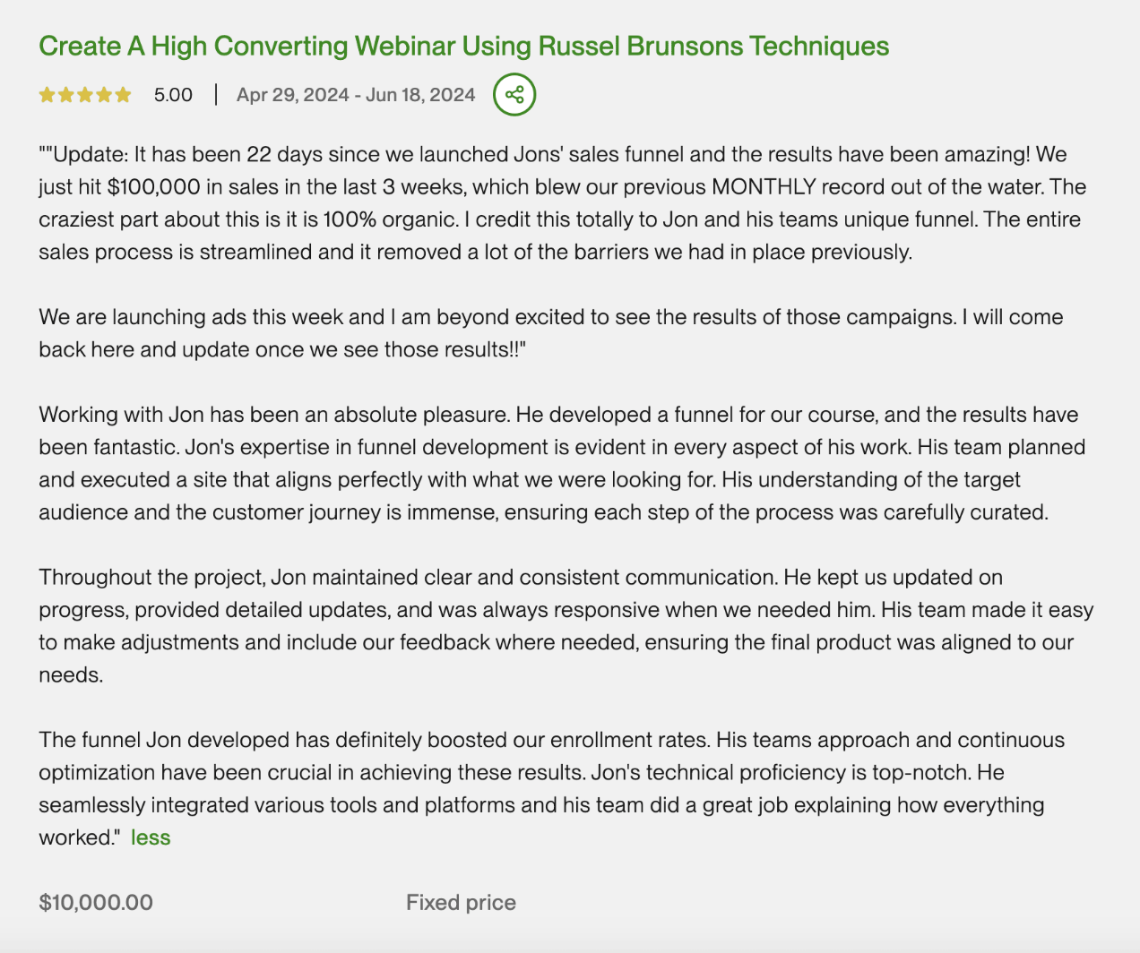 Client Testimonial